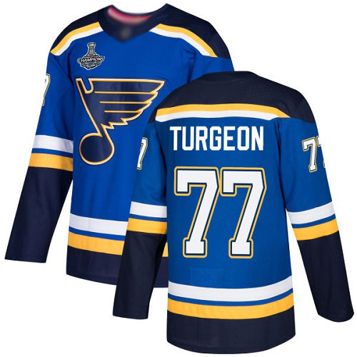 Adidas Blues #77 Pierre Turgeon Blue Home Authentic Stanley Cup Champions Stitched NHL Jersey