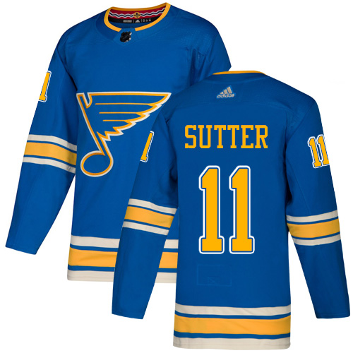 Adidas Blues #11 Brian Sutter Light Blue Alternate Authentic Stitched NHL Jersey
