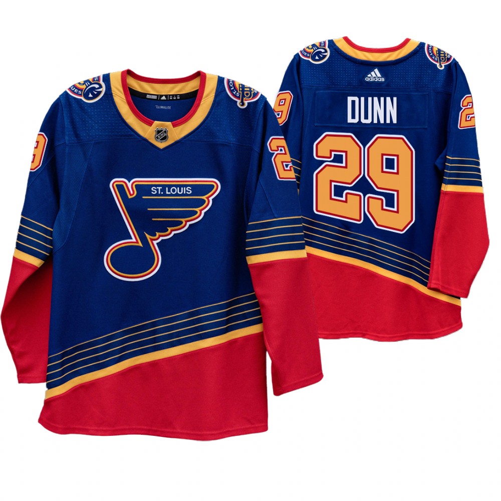 St. Louis Blues #29 Vince Dunn 90s Vintage 2019-20 Authentic Royal NHL Jersey