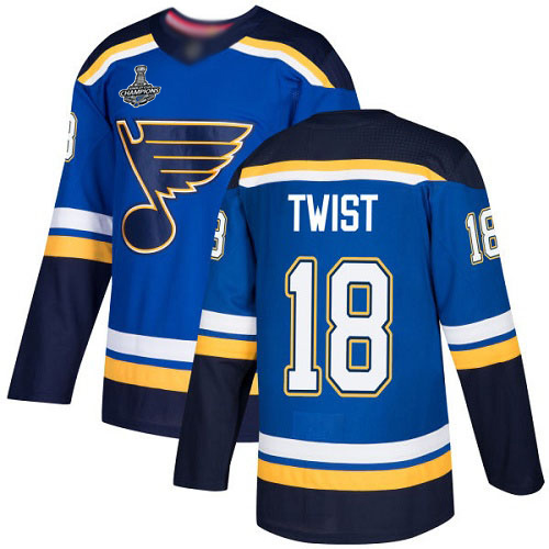 Adidas Blues #18 Tony Twist Blue Home Authentic Stanley Cup Champions Stitched NHL Jersey