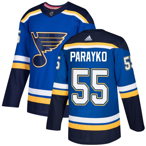 Adidas Blues #55 Colton Parayko Blue Home Authentic Stitched NHL Jersey