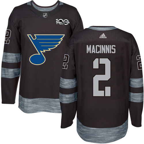 Adidas Blues #2 Al MacInnis Black 1917-2017 100th Anniversary Stitched NHL Jersey