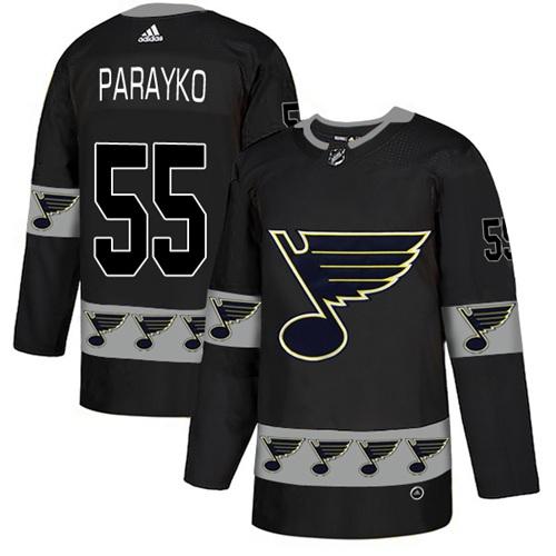 Adidas Blues #55 Colton Parayko Black Authentic Team Logo Fashion Stitched NHL Jersey