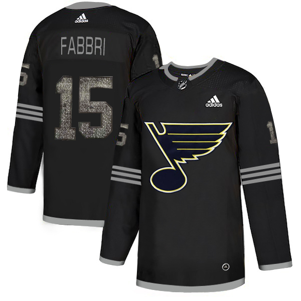Adidas Blues #15 Robby Fabbri Black Authentic Classic Stitched NHL Jersey
