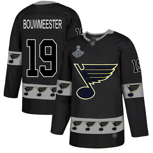 Adidas Blues #19 Jay Bouwmeester Black Authentic Team Logo Fashion Stanley Cup Champions Stitched NHL Jersey