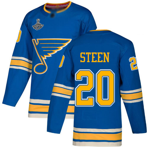 Adidas Blues #20 Alexander Steen Blue Alternate Authentic Stanley Cup Champions Stitched NHL Jersey