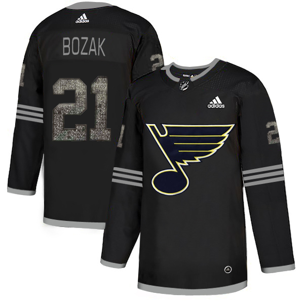Adidas Blues #21 Tyler Bozak Black Authentic Classic Stitched NHL Jersey