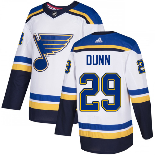 Adidas Blues #29 Vince Dunn White Road Authentic Stitched NHL Jersey