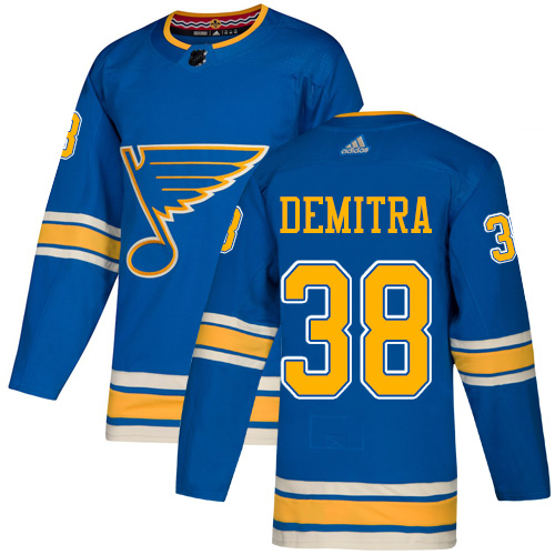 Adidas Blues #38 Pavol Demitra Light Blue Alternate Authentic Stitched NHL Jersey