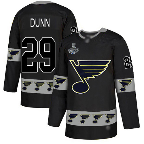 Adidas Blues #29 Vince Dunn Black Authentic Team Logo Fashion Stanley Cup Champions Stitched NHL Jersey