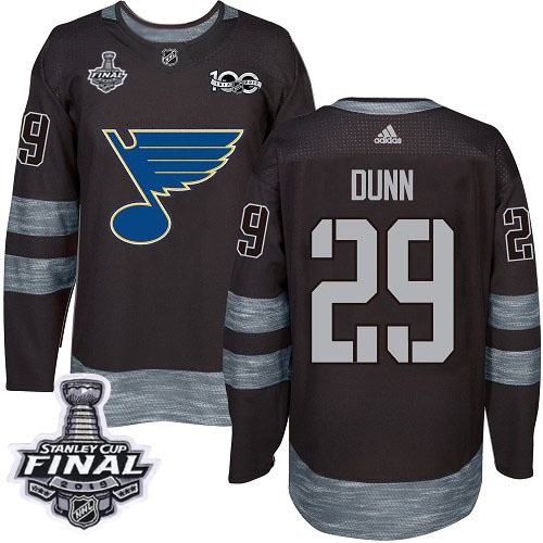 Adidas Blues #29 Vince Dunn Black 1917-2017 100th Anniversary 2019 Stanley Cup Final Stitched NHL Jersey