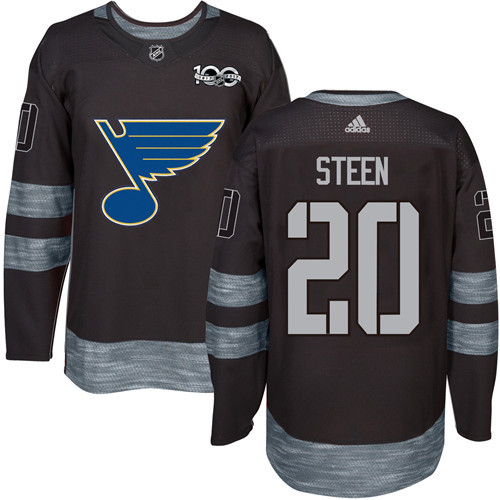 Adidas Blues #20 Alexander Steen Black 1917-2017 100th Anniversary Stitched NHL Jersey