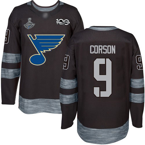 Adidas Blues #9 Shayne Corson Black 1917-2017 100th Anniversary Stanley Cup Champions Stitched NHL Jersey