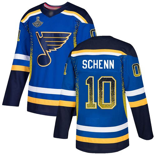 Adidas Blues #10 Brayden Schenn Blue Home Authentic Drift Fashion Stanley Cup Champions Stitched NHL Jersey