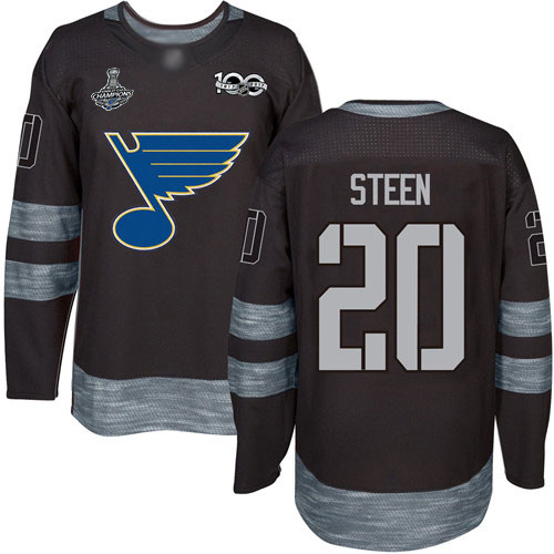 Adidas Blues #20 Alexander Steen Black 1917-2017 100th Anniversary Stanley Cup Champions Stitched NHL Jersey