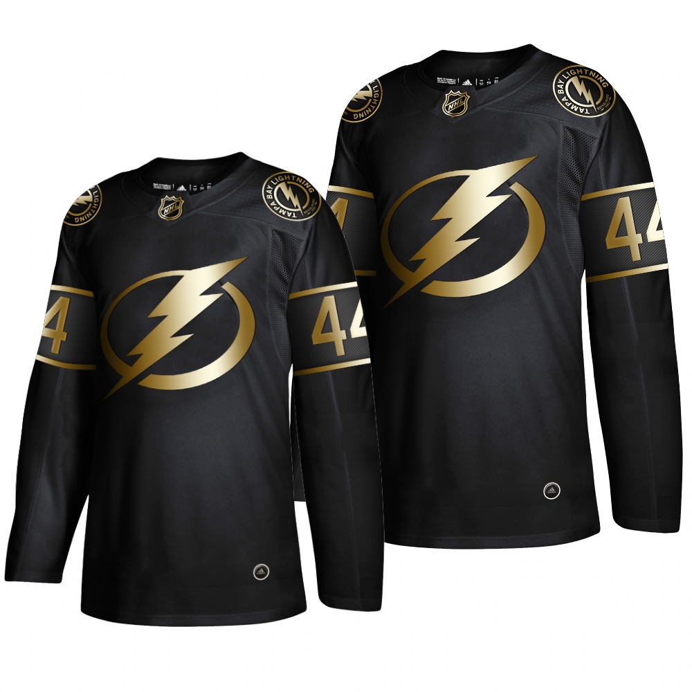 Adidas Lightning #44 Jan Rutta Men's 2019 Black Golden Edition Authentic Stitched NHL Jersey