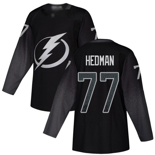 Adidas Lightning #77 Victor Hedman Black Alternate Authentic Stitched NHL Jersey