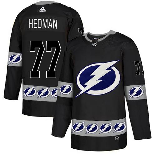 Adidas Lightning #77 Victor Hedman Black Authentic Team Logo Fashion Stitched NHL Jersey