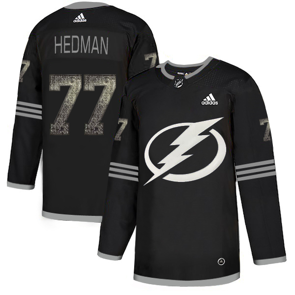 Adidas Lightning #77 Victor Hedman Black Authentic Classic Stitched NHL Jersey