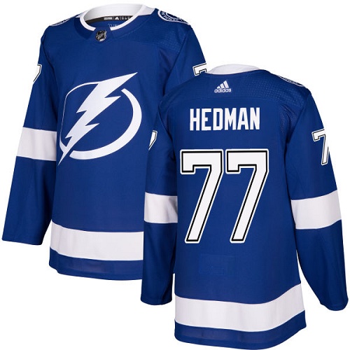 Adidas Lightning #77 Victor Hedman Blue Home Authentic Stitched NHL Jersey