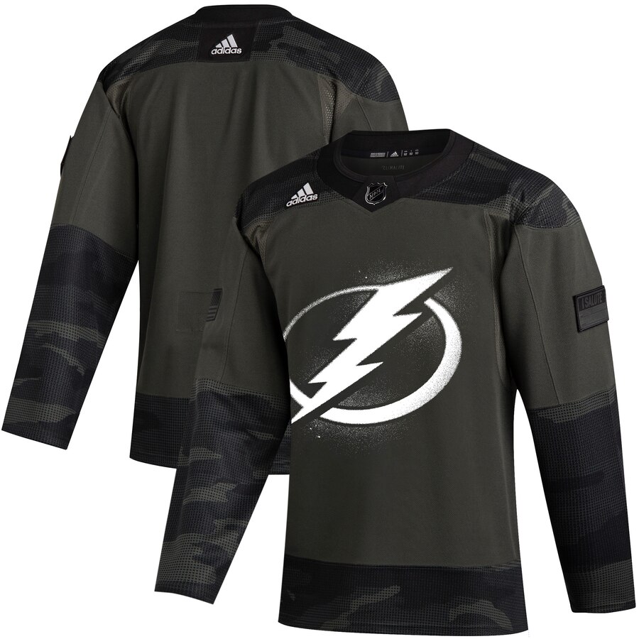 Tampa Bay Lightning Adidas 2019 Veterans Day Authentic Practice NHL Jersey Camo