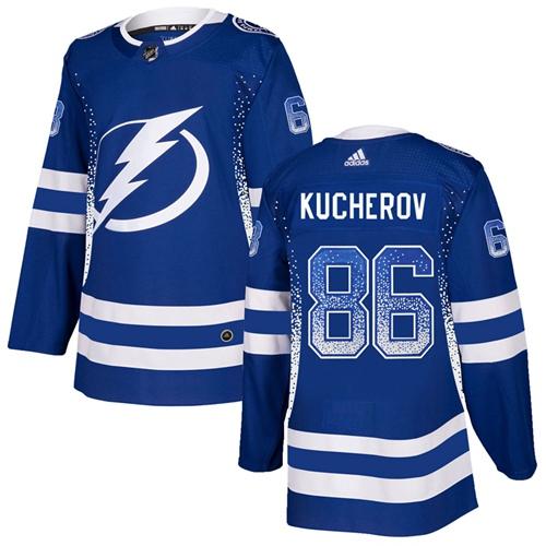 Adidas Lightning #86 Nikita Kucherov Blue Home Authentic Drift Fashion Stitched NHL Jersey