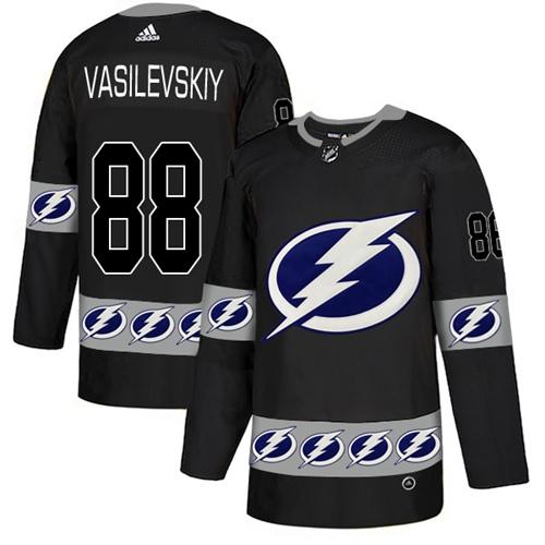 Adidas Lightning #88 Andrei Vasilevskiy Black Authentic Team Logo Fashion Stitched NHL Jersey