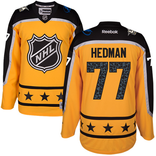 Lightning #77 Victor Hedman Yellow 2017 All-Star Atlantic Division Stitched NHL Jersey
