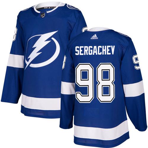 Adidas Lightning #98 Mikhail Sergachev Blue Home Authentic Stitched NHL Jersey
