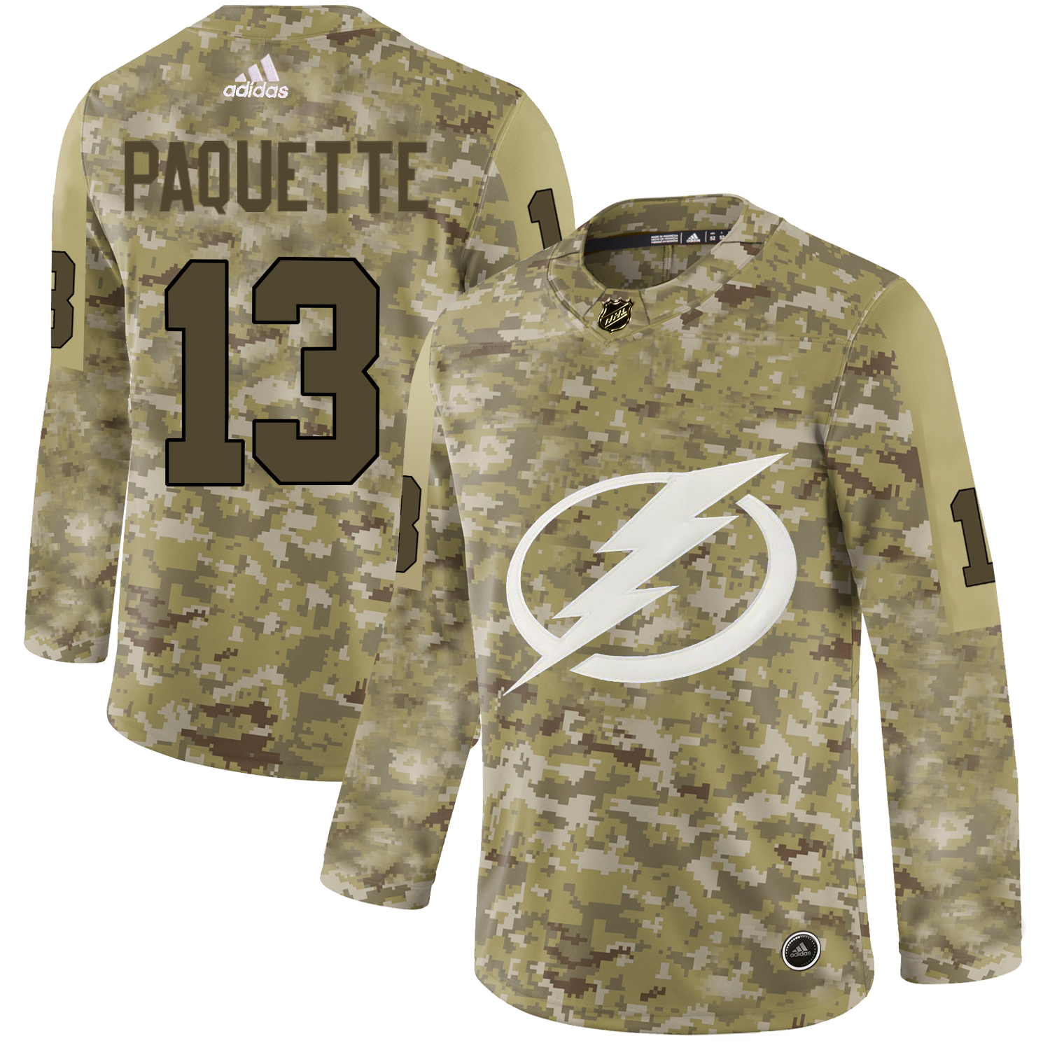 Adidas Lightning #13 Cedric Paquette Camo Authentic Stitched NHL Jersey