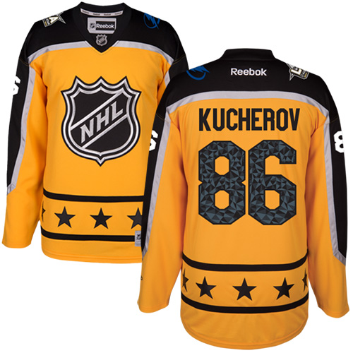 Lightning #86 Nikita Kucherov Yellow 2017 All-Star Atlantic Division Stitched NHL Jersey