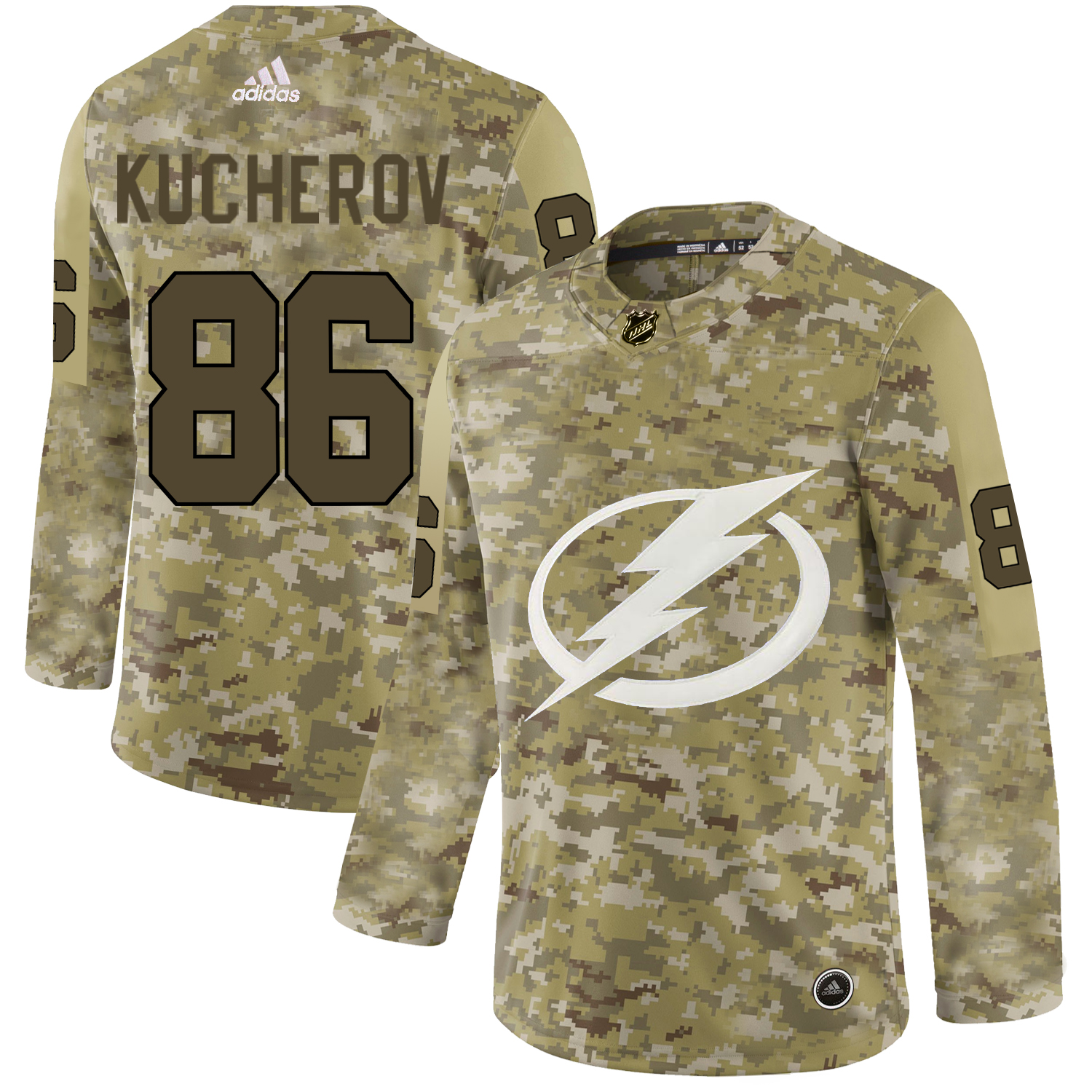 Adidas Lightning #86 Nikita Kucherov Camo Authentic Stitched NHL Jersey