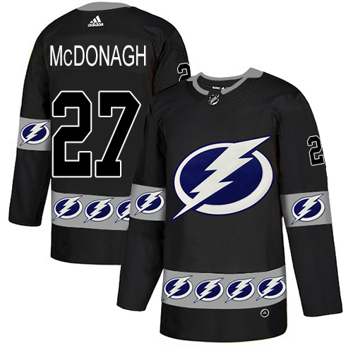 Adidas Lightning #27 Ryan McDonagh Black Authentic Team Logo Fashion Stitched NHL Jersey