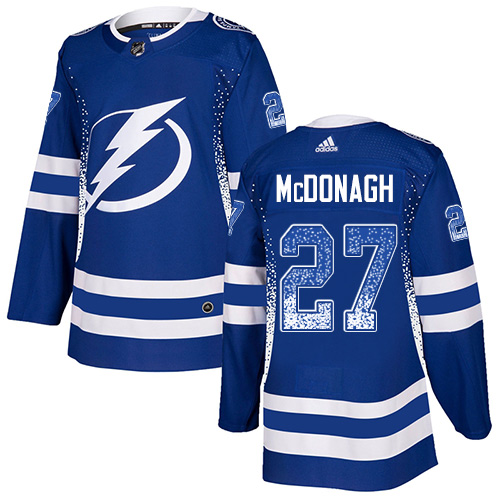 Adidas Lightning #27 Ryan McDonagh Blue Home Authentic Drift Fashion Stitched NHL Jersey