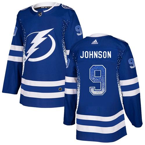 Adidas Lightning #9 Tyler Johnson Blue Home Authentic Drift Fashion Stitched NHL Jersey