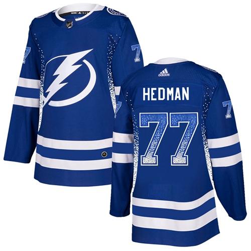 Adidas Lightning #77 Victor Hedman Blue Home Authentic Drift Fashion Stitched NHL Jersey