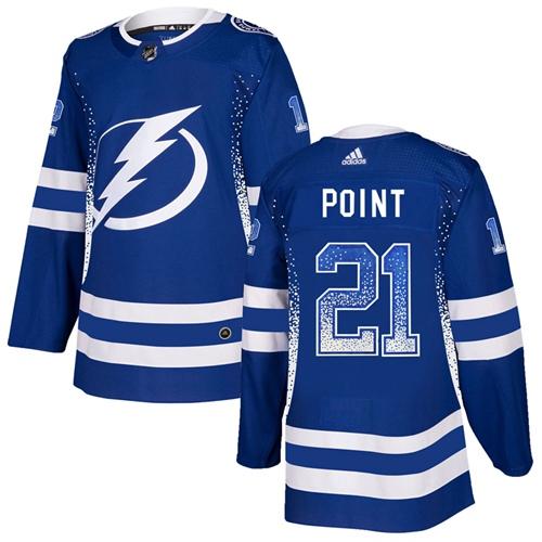 Adidas Lightning #21 Brayden Point Blue Home Authentic Drift Fashion Stitched NHL Jersey