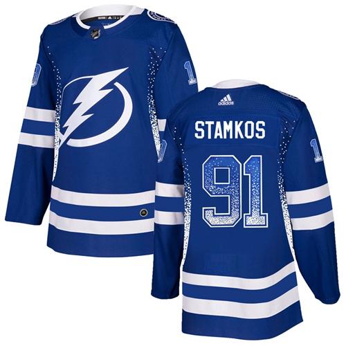 Adidas Lightning #91 Steven Stamkos Blue Home Authentic Drift Fashion Stitched NHL Jersey