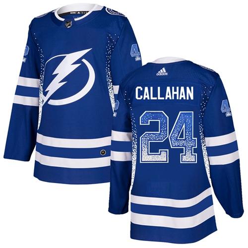 Adidas Lightning #24 Ryan Callahan Blue Home Authentic Drift Fashion Stitched NHL Jersey