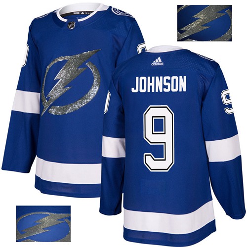 Adidas Lightning #9 Tyler Johnson Blue Home Authentic Fashion Gold Stitched NHL Jersey