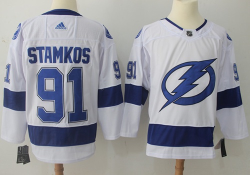 Adidas Lightning #91 Steven Stamkos White Road Authentic Stitched NHL Jersey