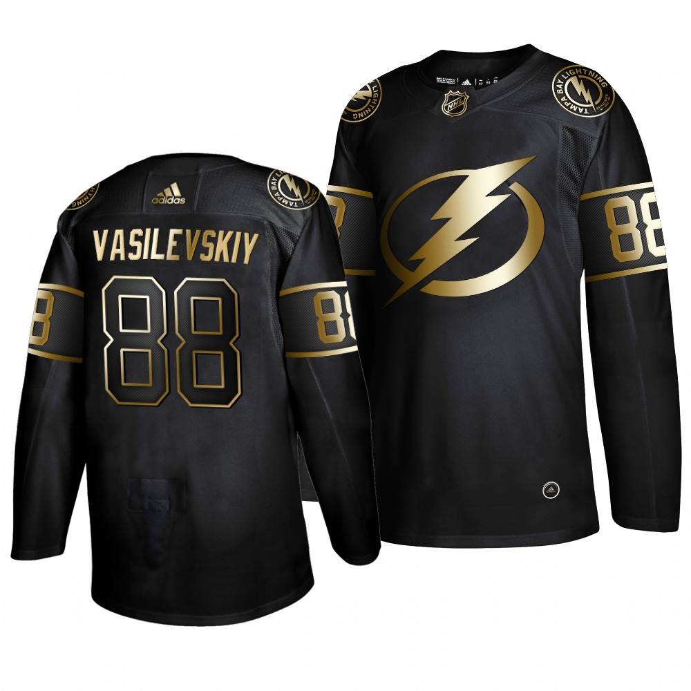 Adidas Lightning #88 Andrei Vasilevskiy Men's 2019 Black Golden Edition Authentic Stitched NHL Jersey
