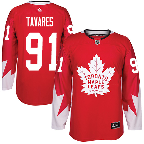 Adidas Maple Leafs #91 John Tavares Red Team Canada Authentic Stitched NHL Jersey