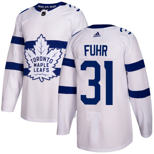 Adidas Maple Leafs #31 Grant Fuhr White Authentic 2018 Stadium Series Stitched NHL Jersey