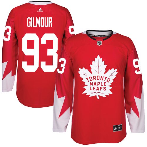 Adidas Maple Leafs #93 Doug Gilmour Red Team Canada Authentic Stitched NHL Jersey