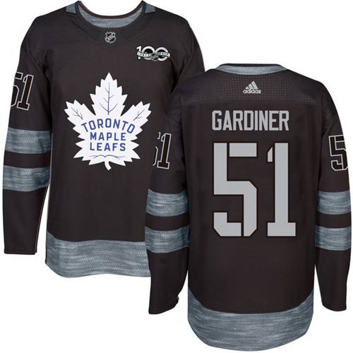 Adidas Maple Leafs #51 Jake Gardiner Black 1917-2017 100th Anniversary Stitched NHL Jersey