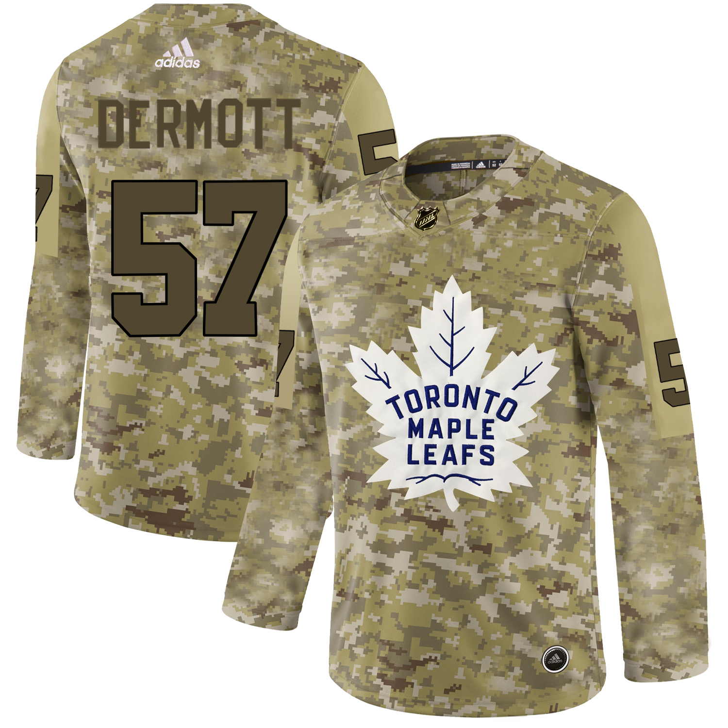 Adidas Maple Leafs #57 Travis Dermott Camo Authentic Stitched NHL Jersey