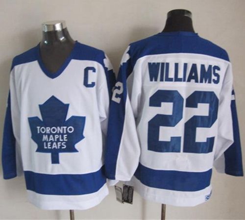 Maple Leafs #22 Tiger Williams White/Blue CCM Throwback Stitched NHL Jersey