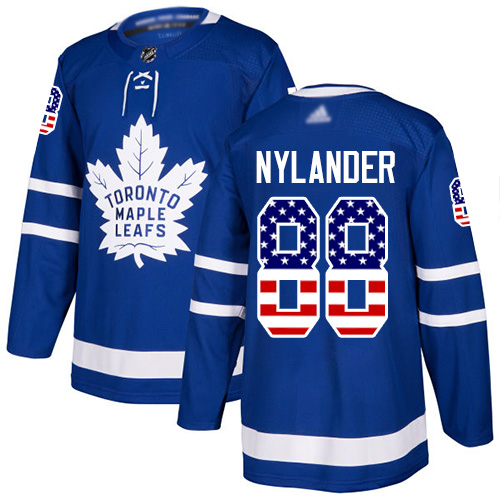 Adidas Maple Leafs #88 William Nylander Blue Home Authentic USA Flag Stitched NHL Jersey
