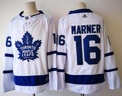 Adidas Maple Leafs #16 Mitchell Marner White Road Authentic Stitched NHL Jersey